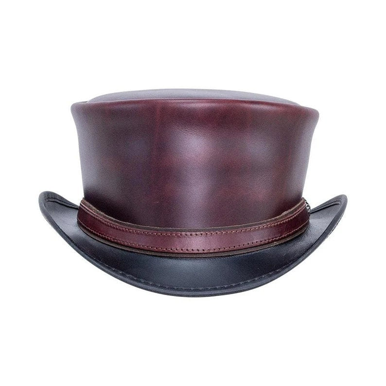 Hampton NAPA VINO Leather Steampunk Classic Biker Motorcycle Rider Top Hat - LEATHER CHAPTER