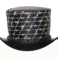 Top Hat Razor Wire Leather Top hat Spikes,Steampunk Top Hat,Gothic Top hat,Custom Leather Hat - LEATHER CHAPTER
