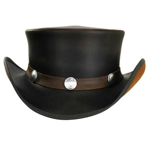 Top Hat-Coco Brown pale Rider Westren Leather hat,Leather Top Hat,Gothic Top Hat,Mens Top Hat,Steampunk Top Hat,Custom Top Hat - LEATHER CHAPTER
