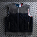 Leather Vest Distress Leather Vest Denim Vest Leather Men Vest Biker vest Motorcycle Vest Men Motorcycle Gifts For Men Braided Vest - LEATHER CHAPTER