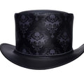 Top Hat Leather Black Top Hat Steampunk Hat Gothic hat Victorian Hat Biker Hat Halloween Hat Halloween Costumes Halloween gifts - LEATHER CHAPTER