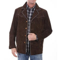 Western jacket Men's Traditional Native Brown Classic Suede Leather Western Jacket With Braided Fringes Country Side Red Indian Western Wear - LEATHER CHAPTER