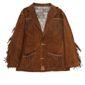 Leather jacket Men's Traditional Native Brown Suede Leather Western Jacket With Braided Fringes Country Side Red Indian Western Wear - LEATHER CHAPTER