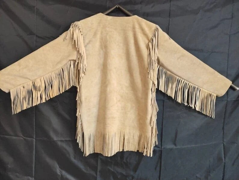 New Men Handmade Native American Mountain Man Buckskin Leather War Shirt - LEATHER CHAPTER