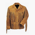 Leather jacket Men's Traditional Native Brown Classic Suede Leather Western Jacket Braided Fringes Country Side Red Indian Western Wear - LEATHER CHAPTER