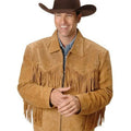 Western Jacket Suede Handmade Western Suede Leather Mountain Men Buckskin Shirt With Fringes Cowboy Rodeo Style Shirt - LEATHER CHAPTER