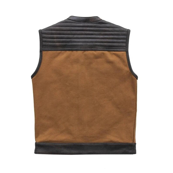 Leather Vest ,Mens Hunt Club Black Paisley Leather Build Denim Style Rider Motorcycle Leather Vest,Mens Vest - LEATHER CHAPTER