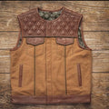 Leather Vest Brown Leather Vest Denim Vest Leather Men Vest Biker vest Motorcycle Vest Men Motorcycle Gifts For Men Braided Vest - LEATHER CHAPTER