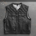 Leather Vest Black Leather Vest Denim Vest Leather Men Vest Biker vest Motorcycle Vest Men Motorcycle Gifts For Men - LEATHER CHAPTER