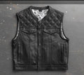 Leather Vest Black Leather Vest Denim Vest Leather Men Vest Biker vest Motorcycle Vest Men Motorcycle Gifts For Men - LEATHER CHAPTER