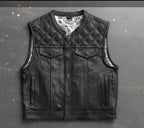 Leather Vest Black Leather Vest Denim Vest Leather Men Vest Biker vest Motorcycle Vest Men Motorcycle Gifts For Men - LEATHER CHAPTER