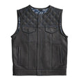 Hunt Club Son Of Anarchy Custom Builder Double Diamond Quilt Biker Leather Vest - LEATHER CHAPTER