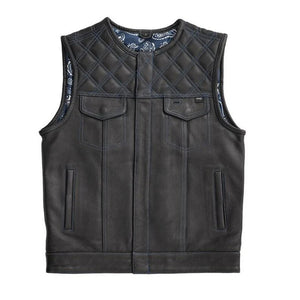 Hunt Club Son Of Anarchy Custom Builder Double Diamond Quilt Biker Leather Vest - LEATHER CHAPTER
