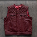 Leather Vest Maroon Leather Vest Denim Vest Leather Men Vest Biker vest Motorcycle Vest Men Motorcycle Gifts For Men Braided Vest - LEATHER CHAPTER