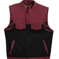Hand Made Leather & Denim OX Blood Biker Rally Rider Motorcycle MC Club Men Vest - LEATHER CHAPTER