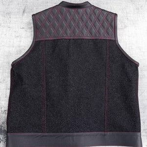 Leather Vest ,Mens Hunt Club Diamond Quilted Black Paisley Leather Build Denim Style Rider Motorcycle Leather Vest ,Men Vest Gifts For Men - LEATHER CHAPTER