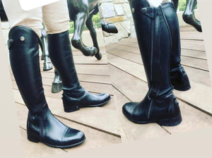Black Knee High Riding Boots - Comfortable and Secure Fit for All-Day Riding. Custom Made Black Riding Shoes - LEATHER CHAPTER