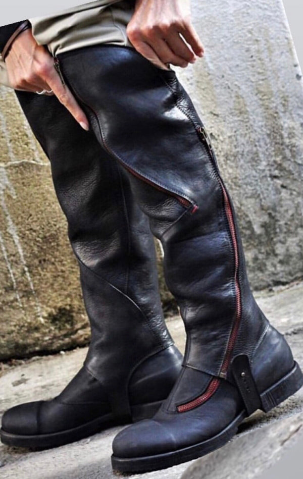 Black Knee High Riding Boots - Comfortable and Secure Fit for All-Day Riding. Custom Made Black Riding Shoes - Handcrafted for Equestrian - LEATHER CHAPTER
