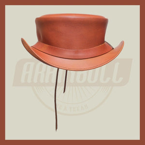 Steampunk Bromley Steampunk Carriage Band Motorcycle Rider biker Top Hat - LEATHER CHAPTER