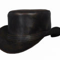 Distress brown wax leather steampunk biker top hat motorcycle wear. Black Hat Biker Hat, Cowboy Hat - LEATHER CHAPTER