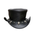 Skull and Studd Band Real Leather Steampunk Top Hat Motorcycle Rider Biker - LEATHER CHAPTER