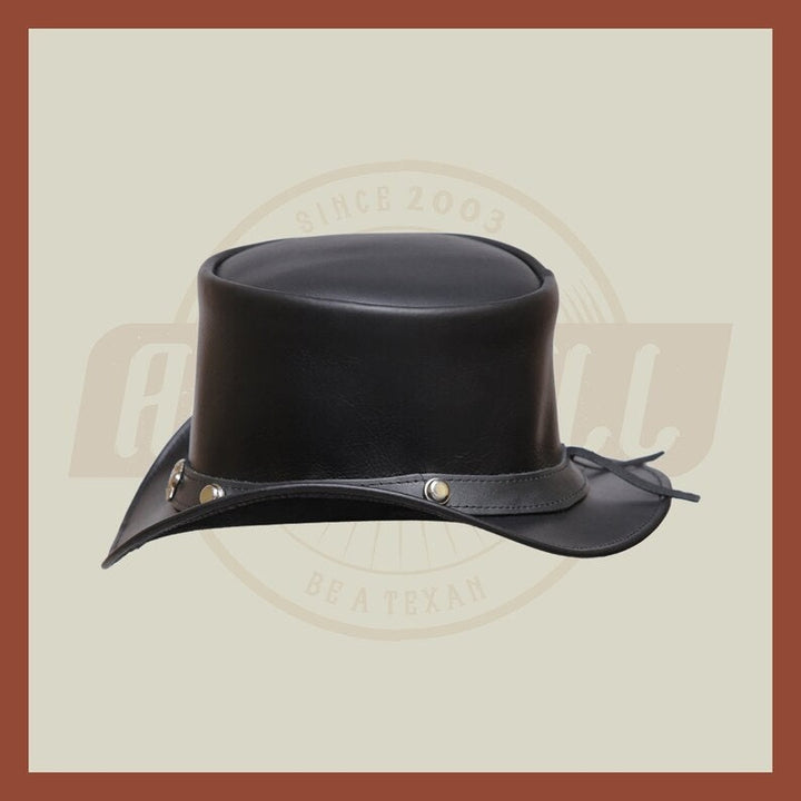 Eagle Head Stutt Band Steampunk Leather Top Hat Motorcycle Biker Rider - LEATHER CHAPTER