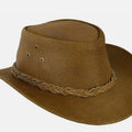 Cowboy Hat Outback Hat Unisex Western-Style Hat For Men Tan Brown Suede Hat For Women Gift For Him Gift For Her - LEATHER CHAPTER