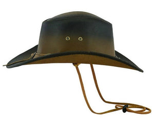 Cowboy Hat Outback Hat Unisex Western-Style Hat For Men Distressed Brown Leather Hat For Women Gift For Him Gift For Her - LEATHER CHAPTER