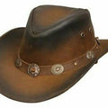 Cowboy Hat Outback Hat Unisex Western-Style Hat For Men Tan Brown Wax Leather Hat For Women Gift For Him Gift For Her - LEATHER CHAPTER