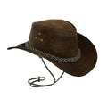 Cowboy Hat Outback Hat Unisex Western-Style Hat For Men Chocolate Suede Hat For Women Gift For Him Gift For Her - LEATHER CHAPTER