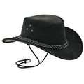 Cowboy Hat Outback Hat Unisex Western-Style Hat For Men Black Suede Hat For Women Gift For Him Gift For Her - LEATHER CHAPTER