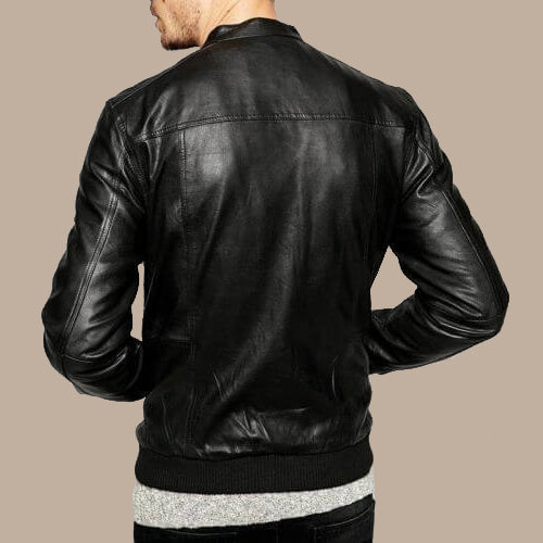Best Real Black Leather Bomber Jacket Mens