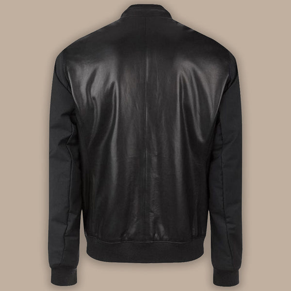 Mens Pure Black Bomber Jacket