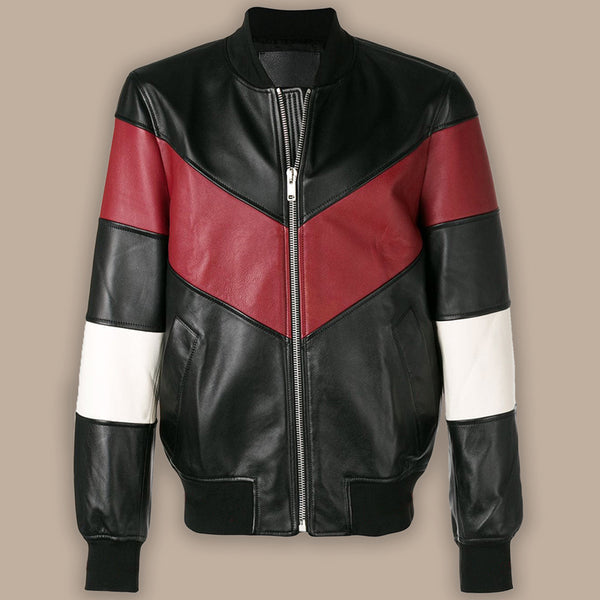 Men's Chevron Stripe Bomber Jacket
