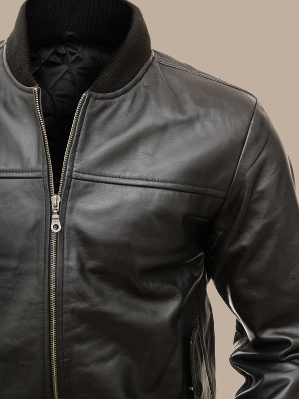 Mens Pitch Black Bomber Jacket