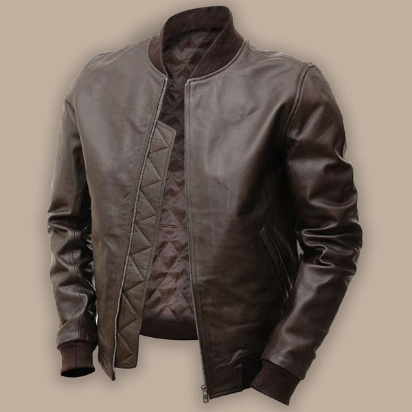 Mens Hickory Brown Bomber Jacket