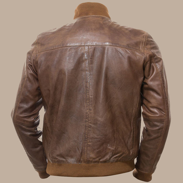 Mens Tawny Brown Bomber Jacket