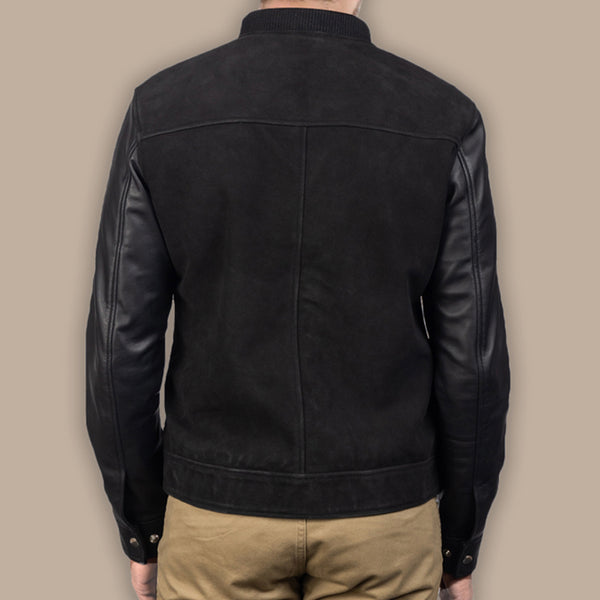 Mens Jet Black Bomber Jacket