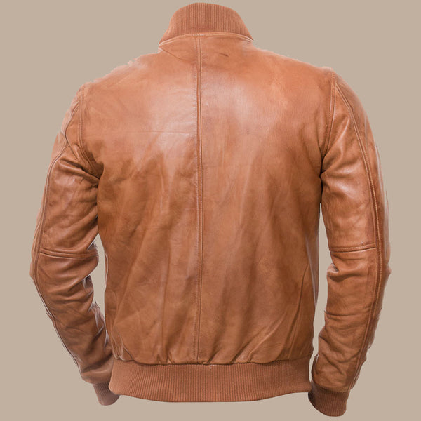 Men's Brown Bomber Leather Jacket