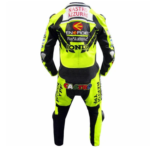 The Honda Racing Leather Suit with style, comfort, and protection