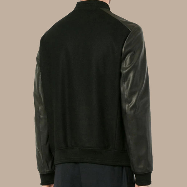 Men's Black College Bomber Jacket